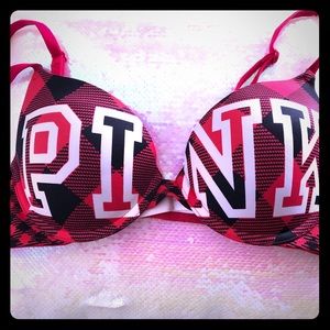 Victoria’s Secret Pink Red Plaid Bra 36A